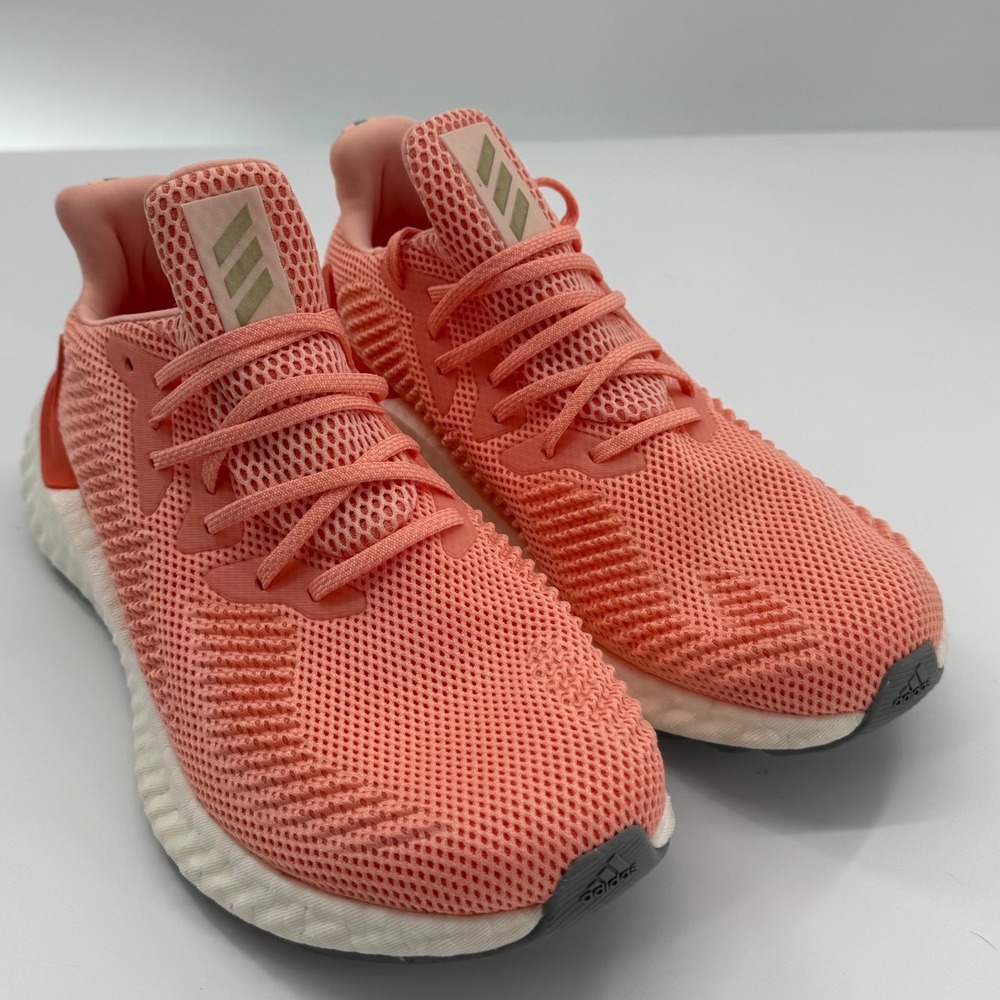 Adidas Alphaboost Running Shoes Womens 8 Coral Mesh Sneakers Sporty Gym Training